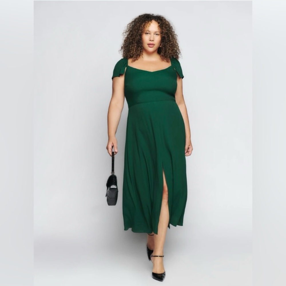 Reformation - Baxley Dress Es - Emerald - Size 24 US